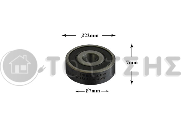 ΡΟΥΛΕΜΑΝ ΠΛΥΝΤΗΡΙΟΥ ΡΟΥΧΩΝ 627 2RS SKF 7x22x7 image