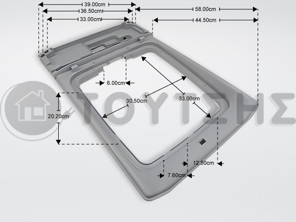 ΑΝΩ ΠΛΑΙΣΙΟ ΠΛΥΝΤΗΡΙΟΥ ΡΟΥΧΩΝ CANDY 43015071 image