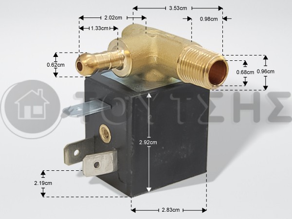 ΒΑΛΒΙΔΑ ΑΤΜΟΣΥΣΤΗΜΑΤΟΣ ΓΩΝΙΑΚΗ ΔΕΞΙΑ CEME 4W 1/8 220V 5228105200 image