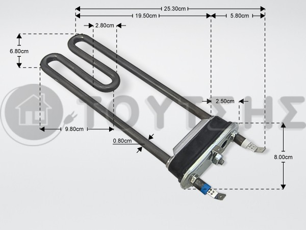 ΑΝΤΙΣΤΑΣΗ ΠΛΥΝΤΗΡΙΟY SIEMENS BOSCH ME ΤΡΥΠΑ 22.5CM 1900W 00265961 image