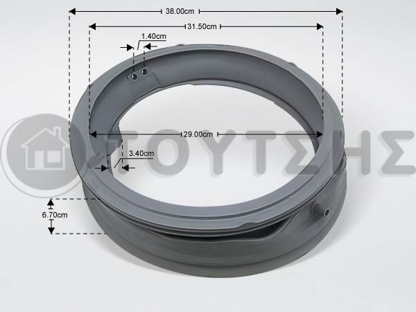 ΛΑΣΤΙΧΟ ΠΟΡΤΑΣ ΠΛΥΝΤΗΡΙΟΥ ΡΟΥΧΩΝ LG F-1247TD MDS41955002 image