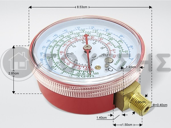 ΜΑΝΟΜΕΤΡΟ R22-R134-R404-R407 YΨHΛΗΣ ΠΙΕΣΗΣ 70MM image