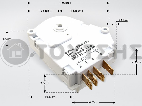 ΧΡΟΝΟΔΙΑΚΟΠΤΗΣ ΑΠΟΨΥΞΗΣ ΨΥΓΕΙΟΥ 6H/25M 110V 15A image