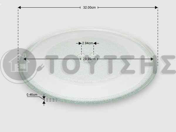 ΓΝΗΣΙΟ ΠΙΑΤΟ ΦΟΥΡΝΟΥ ΜΙΚΡΟΚΥΜΑΤΩΝ LG 32CM 3390W1A027A image
