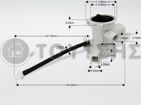 ΦΙΛΤΡΟ ΚΟΡΜΟΣ ΠΛΥΝΤΗΡΙΟΥ ΡΟΥΧΩΝ SAMSUNG DC97-15785A image