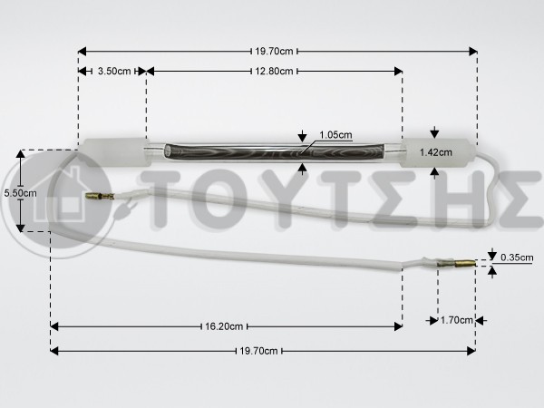 ΑΝΤΙΣΤΑΣΗ ΨΥΓΕΙΟΥ ΓΥΑΛΙΝΗ 8'' 105W 220V image