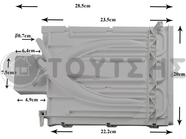 ΑΝΩ ΚΑΠΑΚΙ ΣΑΠΟΥΝΟΘΗΚΗΣ ΠΛΥΝΤΗΡΙΟΥ ΡΟΥΧΩΝ BOSCH SIEMENS 00665582 image