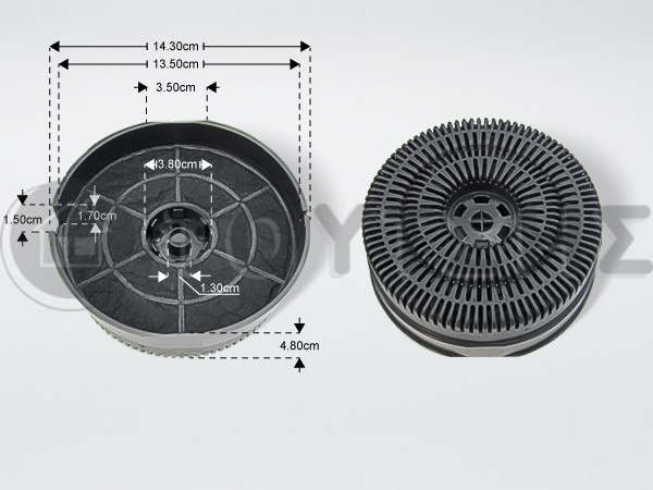 ΦΙΛΤΡΑ ΑΠΟΡΡΟΦΗΤΗΡΑ ΑΝΘΡΑΚΑ ΣΕΤ ELICA BOSCH PYRAMIS CFC0038000 image