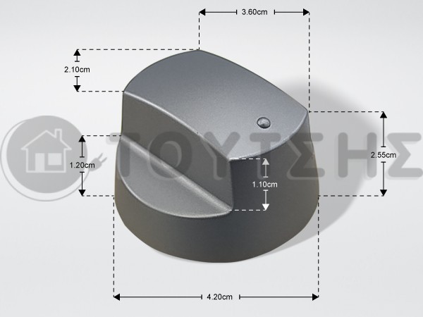 ΓΝΗΣΙΟ ΚΟΥΜΠΙ ΚΟΥΖΙΝΑΣ INOX WHIRLPOOL 481010696975 image