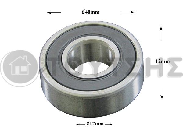 ΡΟΥΛΕΜΑΝ ΠΛΥΝΤΗΡΙΟY ΡΟΥΧΩΝ 6203 2RS SKF 17x40x12 image
