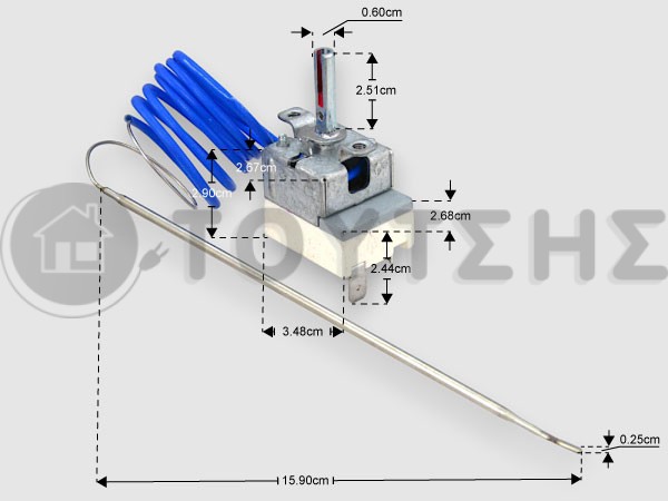 ΓΝΗΣΙΟΣ ΘΕΡΜΟΣΤΑΤHΣ ΚΟΥΖΙΝΑΣ VESTEL ZANUSSI  3 ΕΠΑΦΩΝ 50-285C 32031727 image