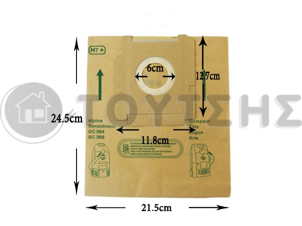 ΣΑΚΟΥΛΑ ΣΚΟΥΠΑΣ HOOVER ALPINA SET 5 TEM + 2 ΦΙΛΤΡΑ image