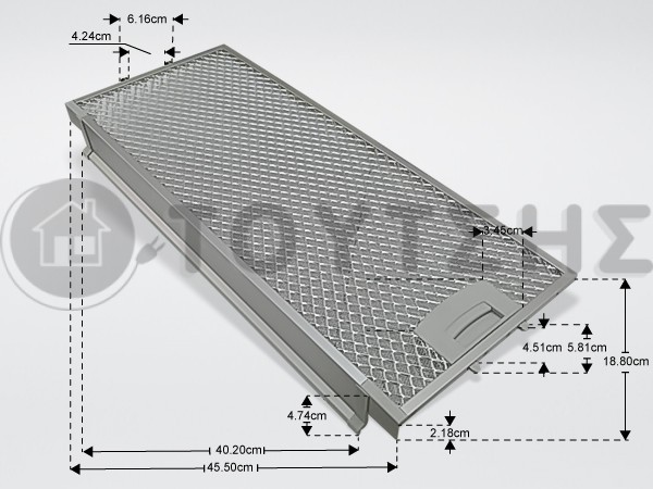 ΦΙΛΤΡΟ ΑΠΟΡΡΟΦΗΤΗΡΑ ΜΕΤΑΛΛΙΚΟ ΕΜΠΡΟΣ SIEMENS BOSCH 00434105 image