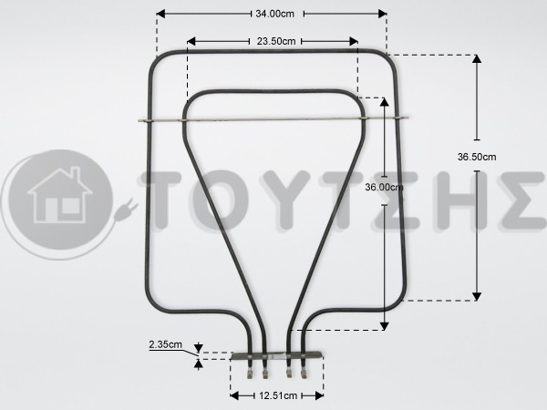 ΑΝΤΙΣΤΑΣΗ ΚΟΥΖΙΝΑΣ ΚΑΤΩ ΜΕΡΟΣ MIELE 1160W (570W+590W) 5001061 image