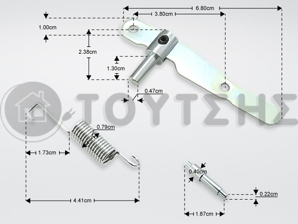 ΜΟΧΛΟΣ ΕΞΟΔΟΥ ΤΑΧΥΤΗΤΩΝ & ΕΛΑΤΗΡΙΟΥ ΜΕ ΑΞΟΝΑ ΚΟΥΖΙΝΟΜΗΧΑΝΗΣ KW650178 image