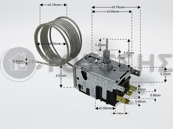 ΘΕΡΜΟΣΤΑΤΗΣ ΨΥΓΕΙΟΥ ΜΟΝΟΠOΡΤΟ ΜΕ DEFROST DANFOSS 077B7002 image