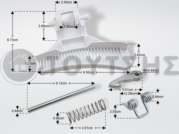 ΚΛΕΙΣΤΡΟ ΠΛΥΝΤΗΡΙΟΥ ΡΟΥΧΩΝ AEG ZANUSSI KIT 4055304143 image